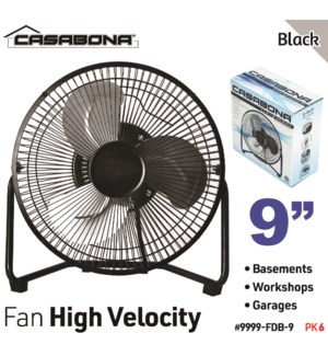 Fan High Velocity 9" Black