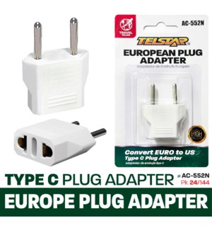 US travel to Europe Plug Adapter Pack