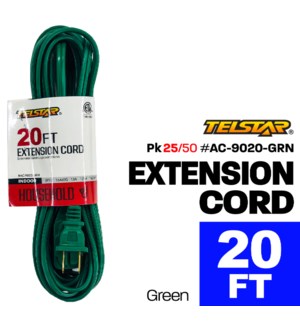 20' Electric Extension Cord - Green