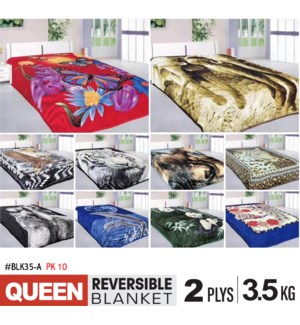 Queen Reversible Blanket -Animal 2-Ply 3.5Kg (79x95")