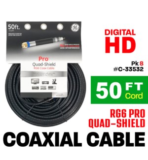 GE RG6 Coaxial Cable 50' Black