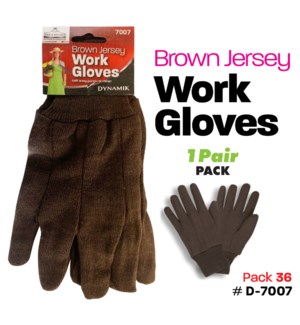 Brown Jersey Gloves