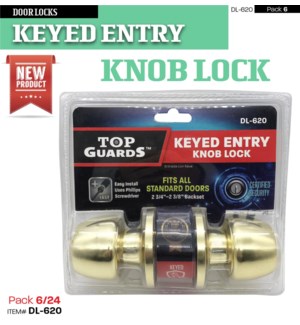 Keyed Entry Lock - Brass