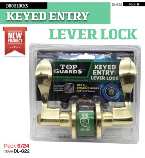 Gold Keyed Lever Entry Lock