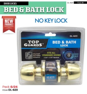 Bathroom Door Lock - Brass Plated