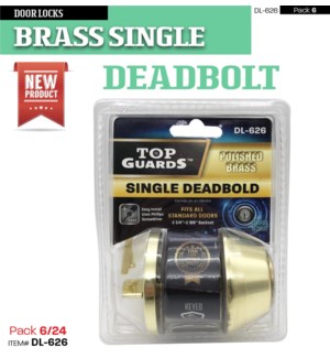 Single Deadbolt Lock - Brass Plated