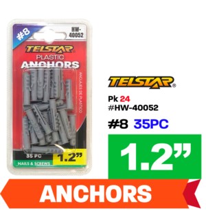 Plastic Anchor #8 35Pcs 1-3/16"