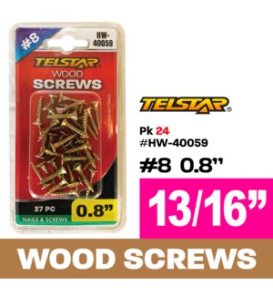 Screws 13/16" Wood 37Pc