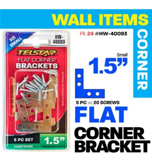 Flat Corner Brackets Set 1.5" 5Pc