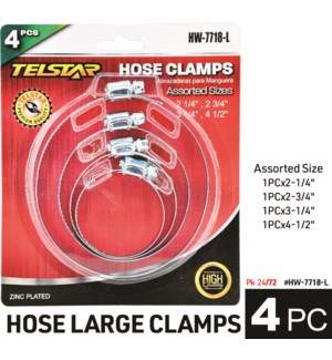 Hose Large Clamps Assorted 4pc