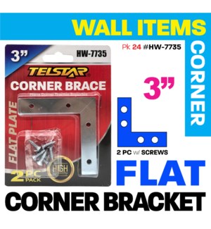 Brace corner mending Angle L 2PK 3''