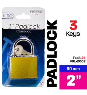 Padlock w 3 Keys 2" 50mm