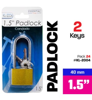 Padlock Long Shackle Brass 1.5" 40mm