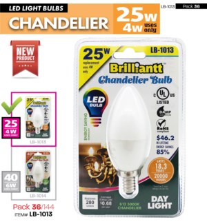 Light bulb Daylight Candle 4W LED B12