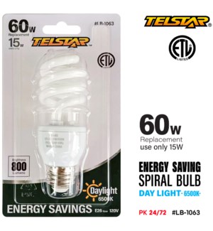 Spiral Light Bulb Energy Saving 15W