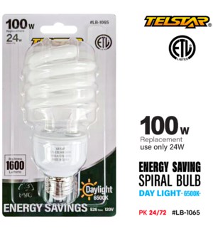 Spiral Light Bulb Energy Saving 24W