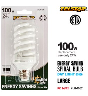 Spiral Large Light Bulb Energy Saving 24W