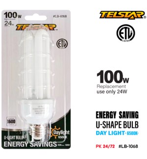 Light Bulb U-shape Energy Saving 24W