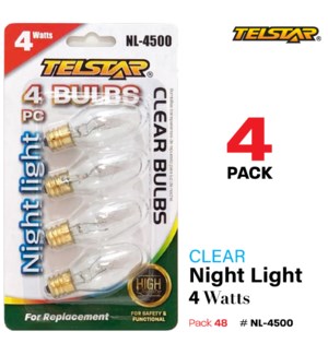 Light Bulbs Night 4PK Clear