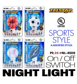 Sports Nite Light, UL listed - Asstd Designs