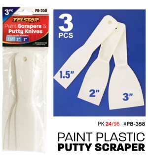 Paint Plastic Putty Scraper 3pc