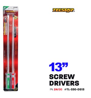 Screw driver with magnetic 13" 2PCS