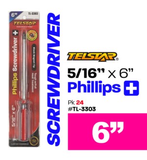 Phillips (5/16"x6") Magnet Tip Screwdriver