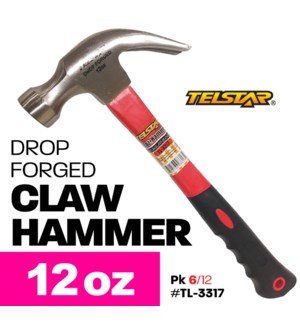 Hammer Fiberglass Handle Heavy Duty Claw 12" L