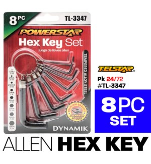 Hex/Allen Key Set 8 Pcs