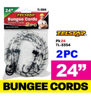 Bungee Cords Stretch 2 Pc 24"