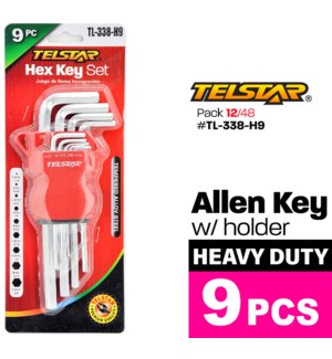 Key Allen with holder Heavy Duty 9pcs