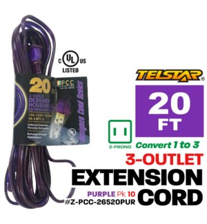 Extension CordPurpleDesignerHousehold 20' (10/50)