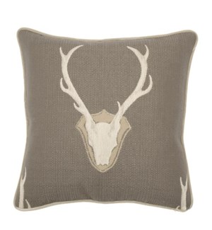 Oh Deer Pewter Pillow - 22" x 22"