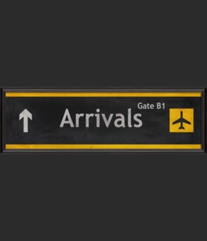 BC Arrivals Airport Sign