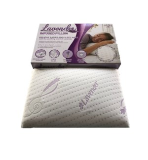LAVENDER  INFUSED MEMORY FOAM PILLOW SIZE :24"X16" - 5/BOX