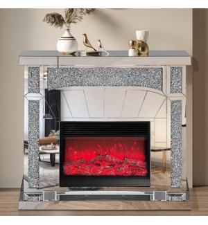 FIREPLACE WITH HEATER ,BLUETOOTH SPEAKER & 4-COLOR CHANGING INSERT 49"X15"X48" -  1/ BOX
