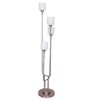 FLOOR LAMP- COLOR : BRUSHED STEEL ( 12.2"x10.82"x68.9" ) BULBS NOT INCLUDED , NEED E26  TYPE A 60W-