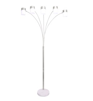 FLOOR LAMP- COLOR : BRUSHED STEEL 31.18"x31.18"x84.64"   (TOP+BASE- 2BXS REQ'D) BULBS NOT INCLUDED ,