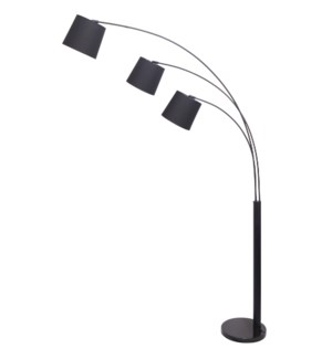FLOOR LAMP- COLOR : BLACK (11.75"x35.5"x80.75") BULBS NOT INCLUDED , NEED E26  TYPE A 60W-   1/ BOX