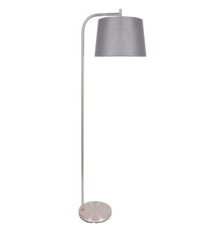 FLOOR LAMP- COLOR : SATIN NICKEL (19.75" x 11.75" x59") BULBS NOT INCLUDED , NEED E26  TYPE A 100W-