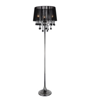 FLOOR LAMP- COLOR : BLACK 17"x17"x63" -BULBS NOT INCLUDED , NEED E12  TYPE B 40W- 1/ BOX
