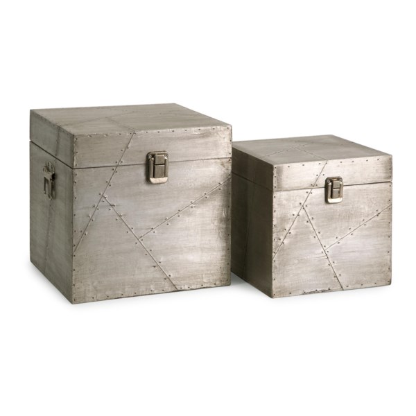 Jensen Aluminum Clad Boxes Set Of 2 Boxes IMAX Worldwide Home