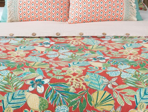 Colton Lane Eastern Accents Suwanee Coral Duvet Cover Cal King