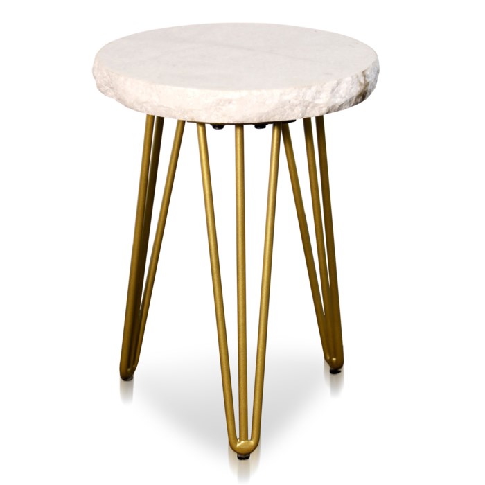 Picture of WHITE MARBLE TRIPOD SIDE TABLE