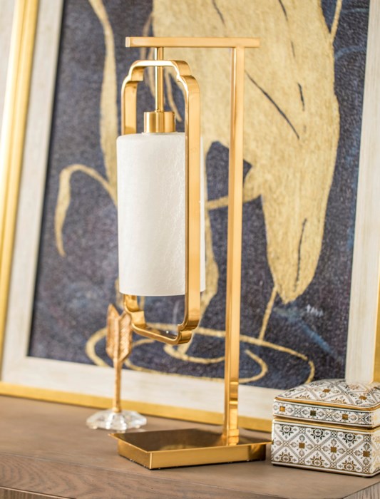 Picture of FROSTED SATIN BRASS ACCENT LAMP