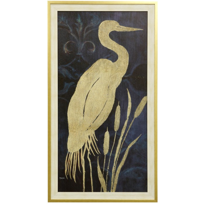 Picture of CRANES AND CATTAILS II TEXTURED FRAMED PRINT