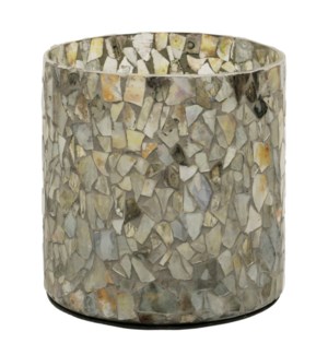 Agate Mosaic | 8in X 8in X 8in Glass Candle Holder