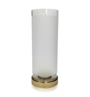DANN FOLEY LIFESTYLE | Large Hurricane Steel and Glass Candle Holder  | 6in w. X 17in ht. X 6in d.