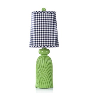 DANN FOLEY LIFESTYLE | Light Lime Green Table Lamp with Black and White Gingham Shade | 60 Watts | 1
