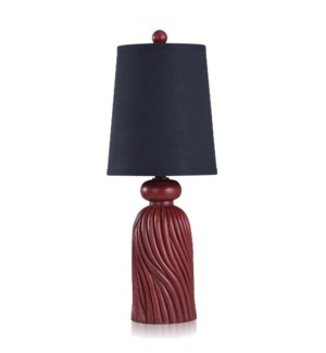 DANN FOLEY LIFESTYLE | Fire Engine Red Lamp with Black Shade | 60 Watts | 10in w. X 26in ht. X 10in
